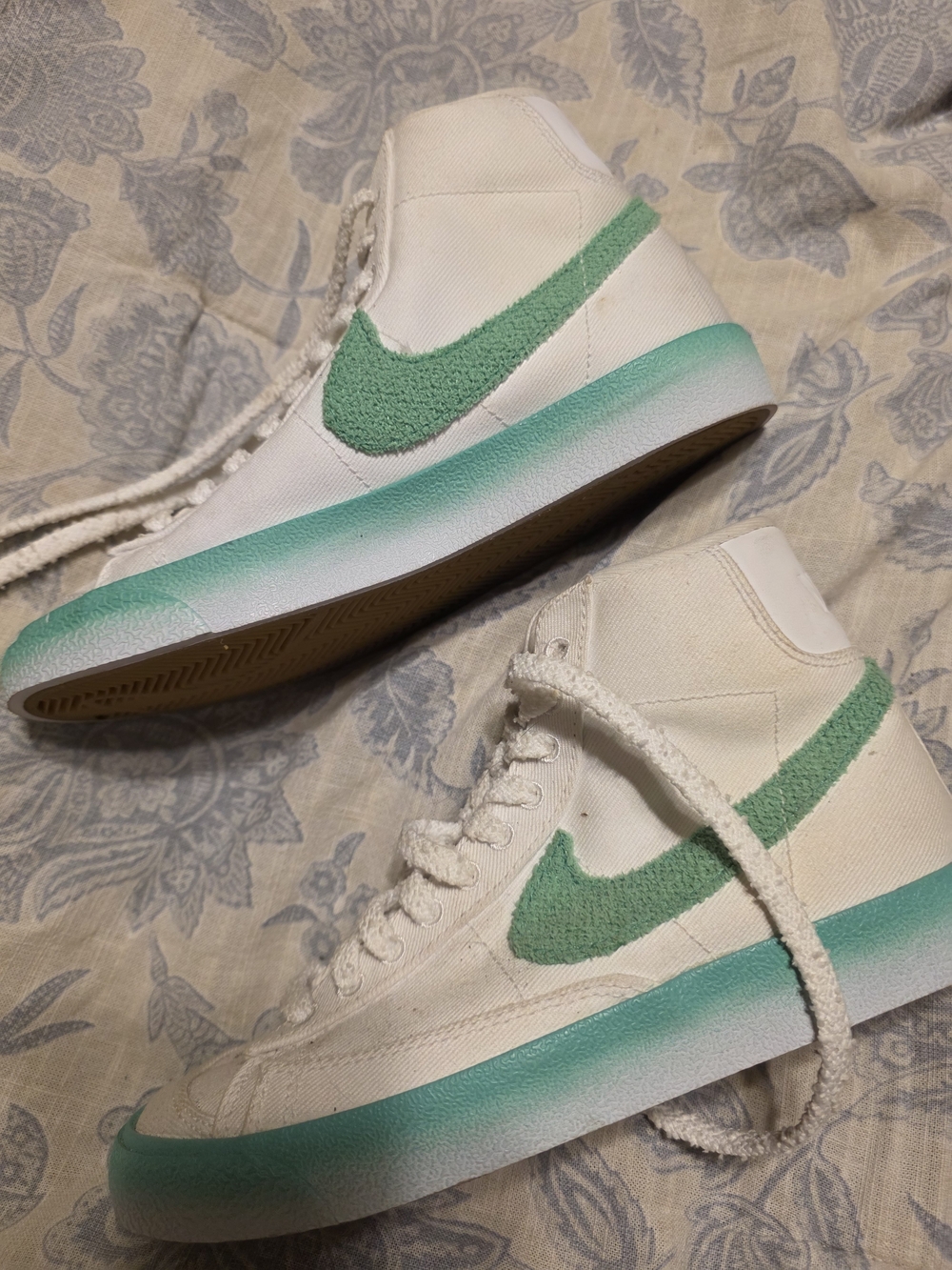 Nike Blazer Mid with Mint Green Swoosh